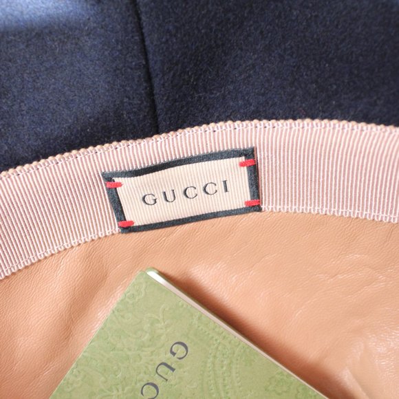NWT GUCCI GG Supreme Monogram Leather Wool Bucket Hat M 57 cm 679426 UNISEX - Picture 5 of 9